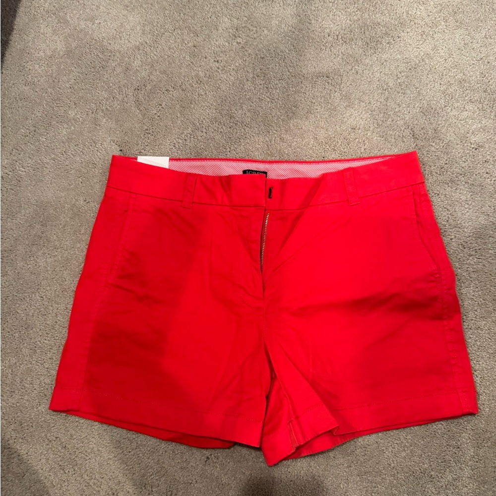 J. Crew Red Chino 4” Shorts Size 8 - NWT